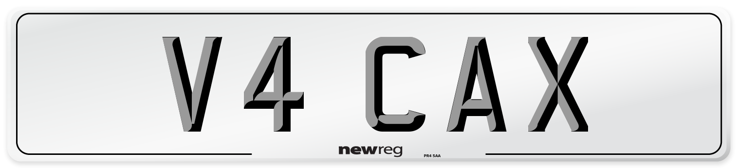 V4 CAX Number Plate from New Reg